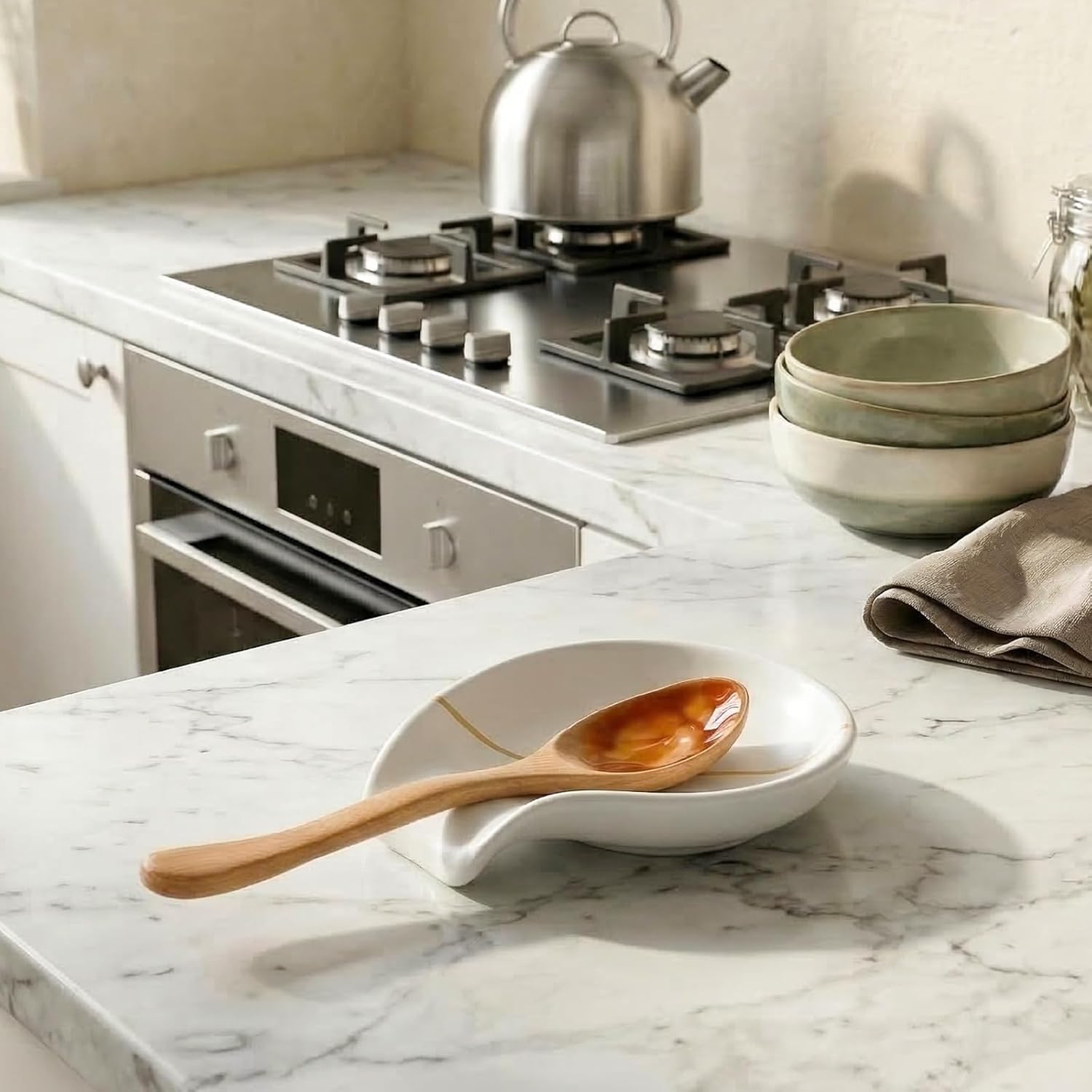 BosilunLife Nordic Garden Spoon Rest Recycled Eco-Clay