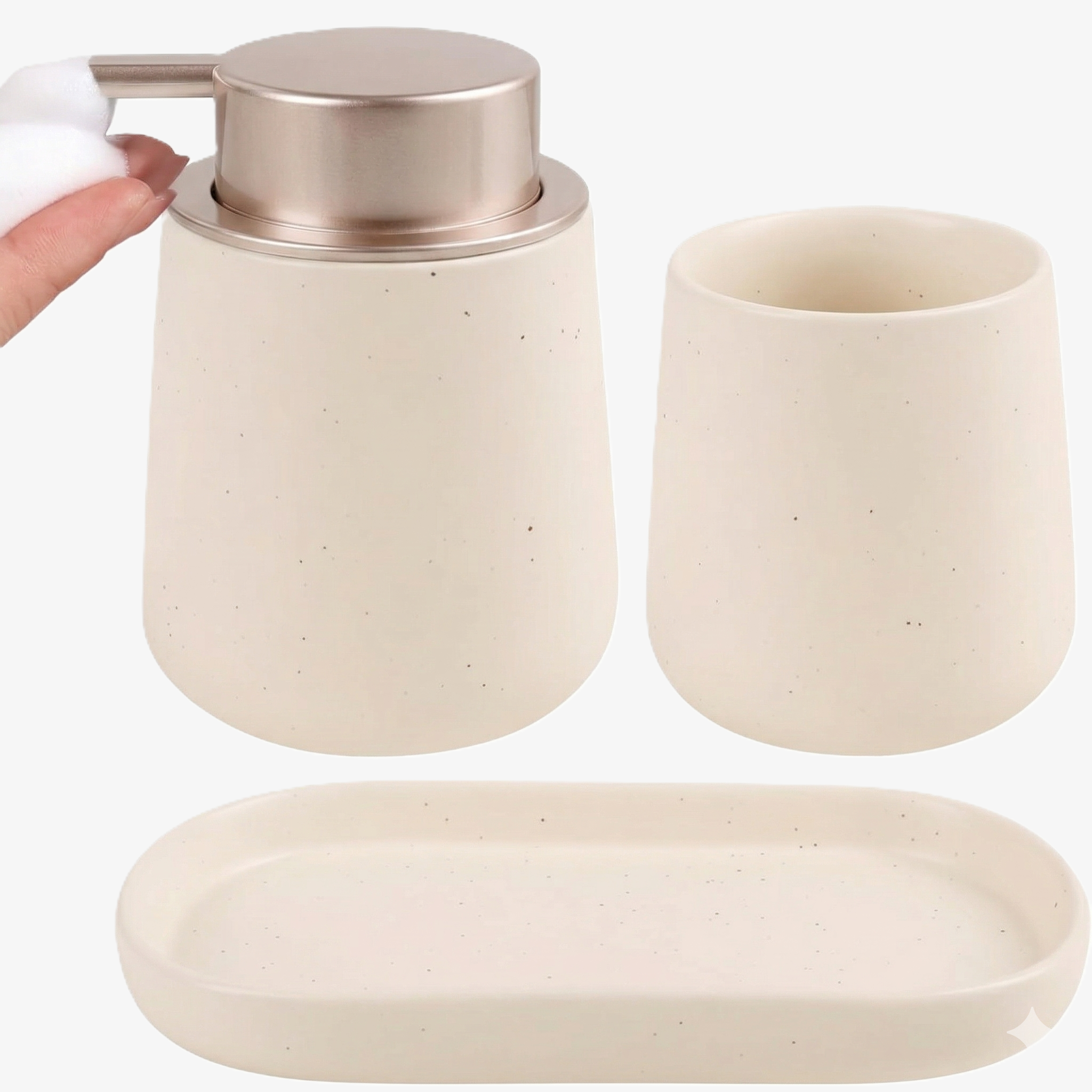 BosilunLife Rubber Paint Foaming Bathroom Set Recycled Eco-Clay