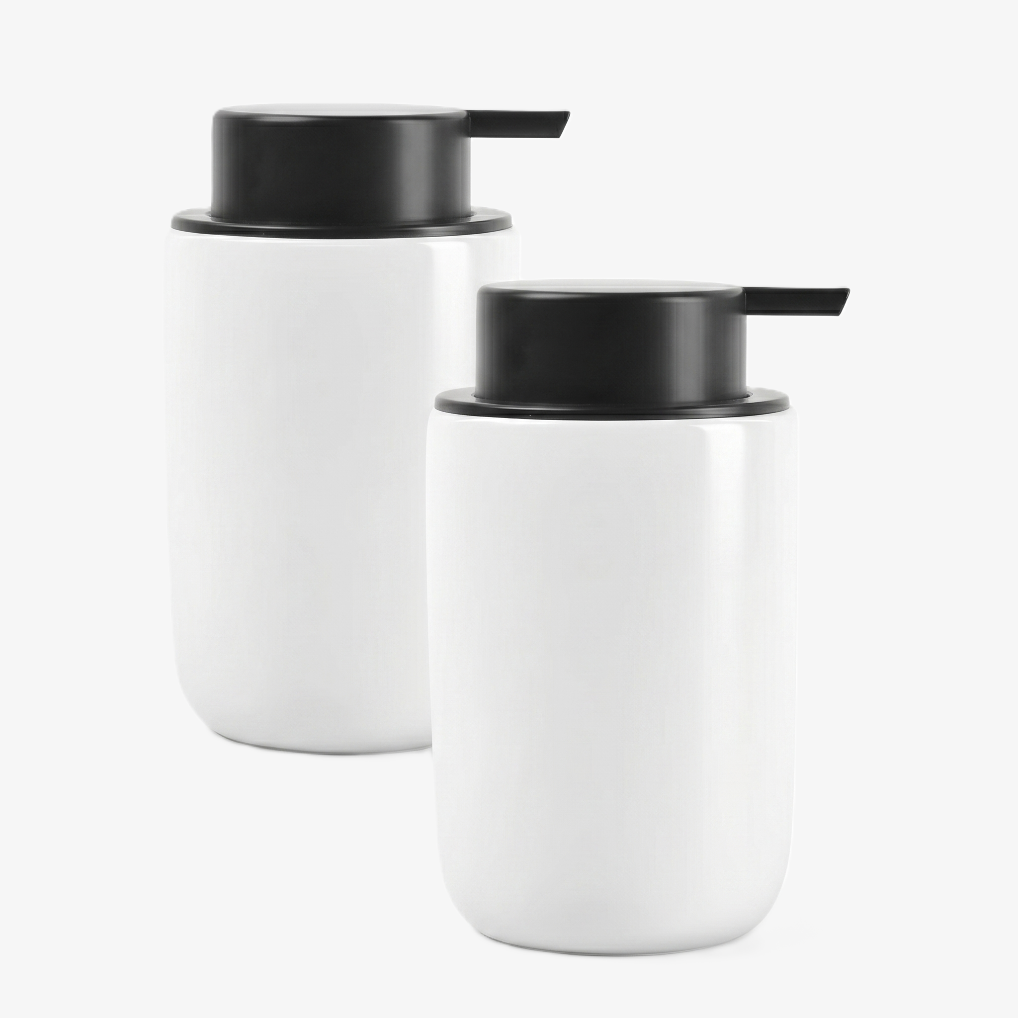 BosilunLife Slim Foaming Soap Dispenser Set of 2 12 oz Recycled Eco-Clay