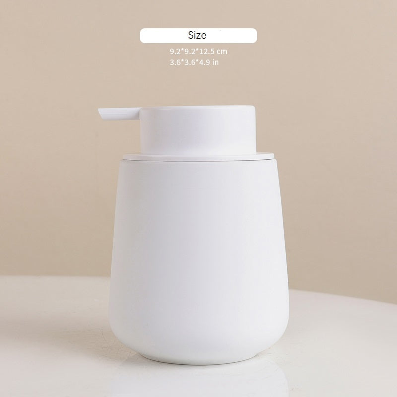 Sustainable ceramic foaming soap dispenser white with rubber paint finish, luxury design, and eco-friendly materials