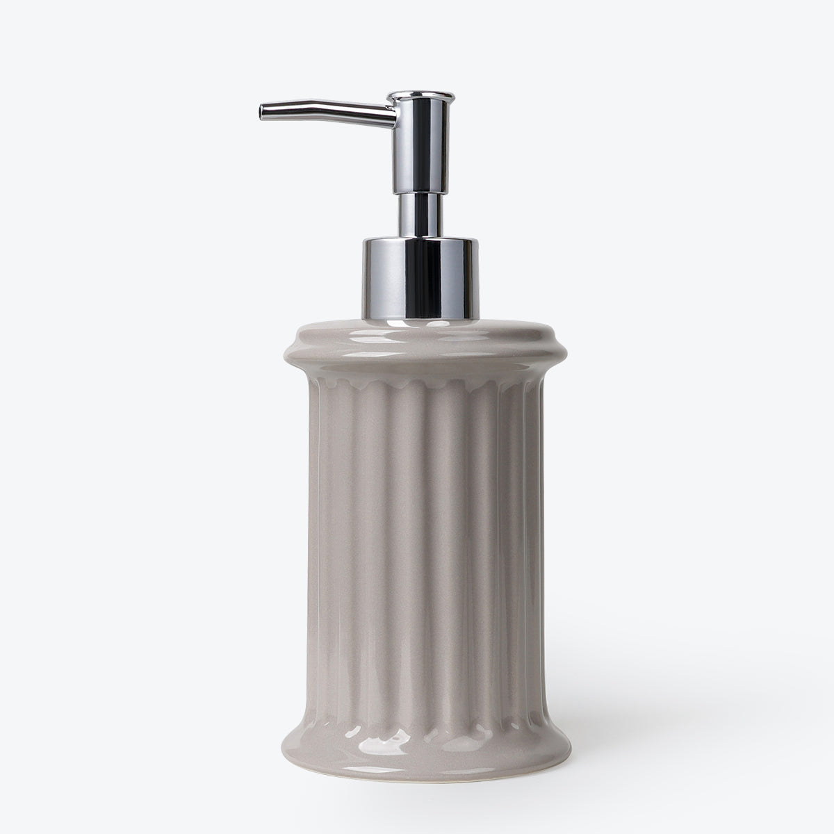 BosilunLife Roman Column Soap Dispenser Grey Recycled Ceramic Eco-Clay